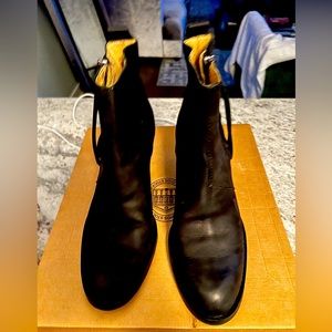 Acne matte black ankle boots